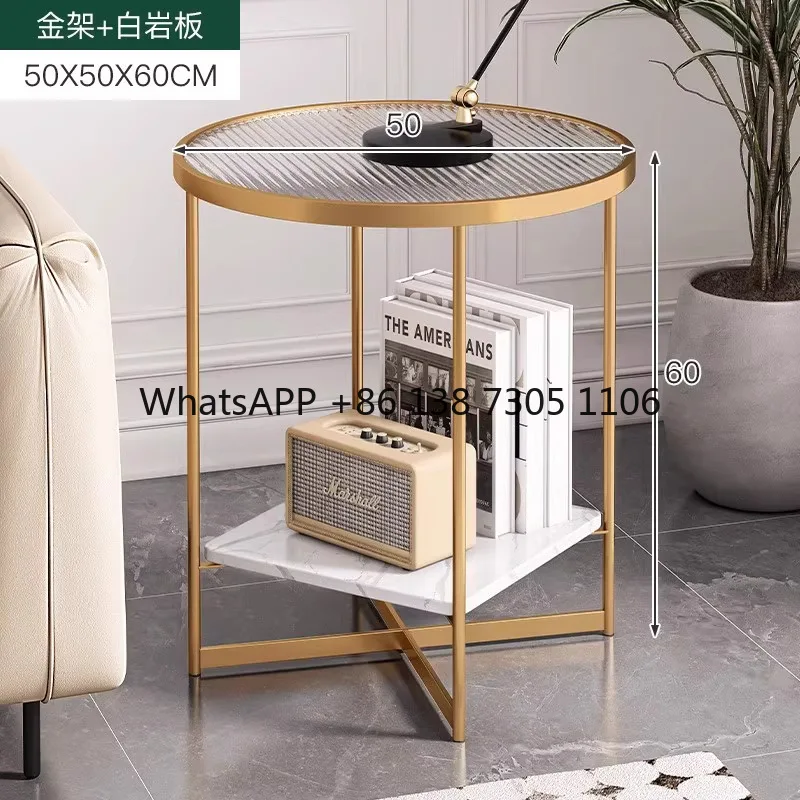 Side sofa side cabinet shelf wrought iron living room round table coffee table corner storage rack light luxury style
Side sofa side cabinet shelf wrought iron living room round table coffee table corner storage rack light luxury style