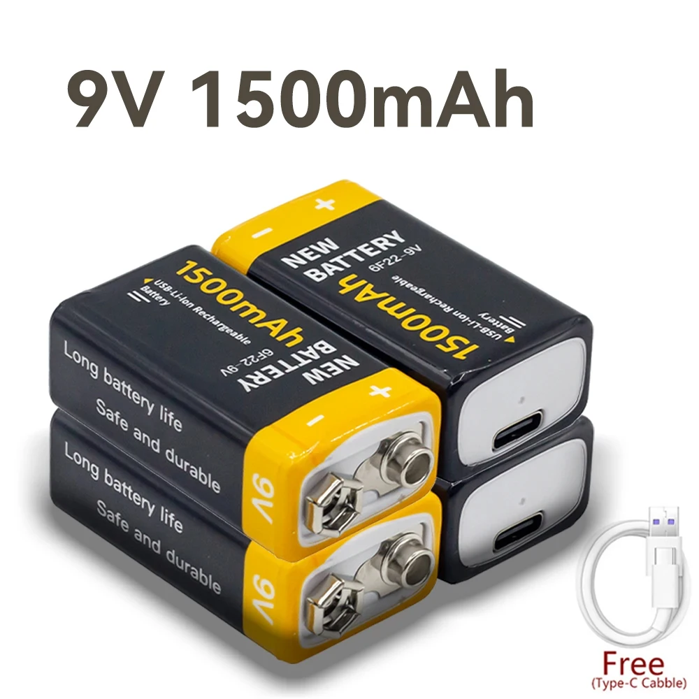 Type-C USB Upgrade 9V 1500mAh Micro li-ion Rechargeable Battery 6F22 9V Battery for RC Helicopter Model Microphone Toy Free
Type-C USB Upgrade 9V 1500mAh Micro li-ion Rechargeable Battery 6F22 9V Battery for RC Helicopter Model Microphone Toy Free