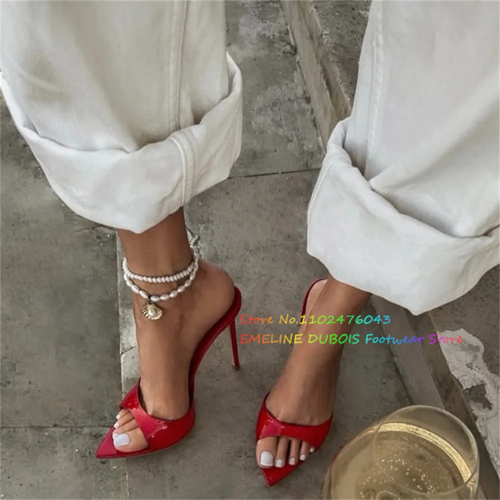 Red Leather Pointy Toe High Heel Slippers Women Sexy Stiletto Heel Slip On Slingback Solid Color Summer New Beach Holiday Mules
Red Leather Pointy Toe High Heel Slippers Women Sexy Stiletto Heel Slip On Slingback Solid Color Summer New Beach Holiday Mules