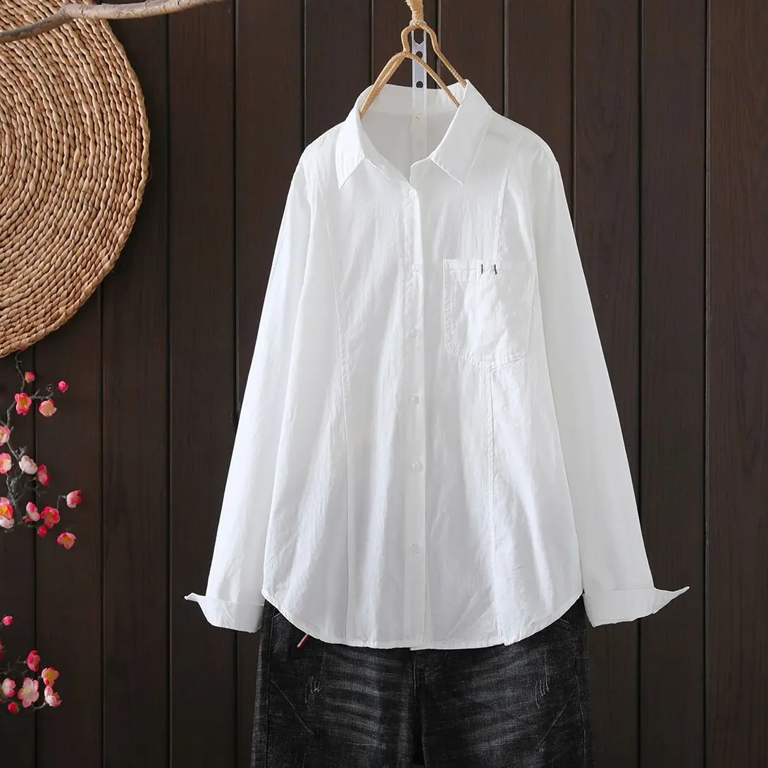 100% Cotton white shirt women autumn spring brief solid base shirts ladies tops and blouses Korean style women's clothing
100% Cotton white shirt women autumn spring brief solid base shirts ladies tops and blouses Korean style women's clothing