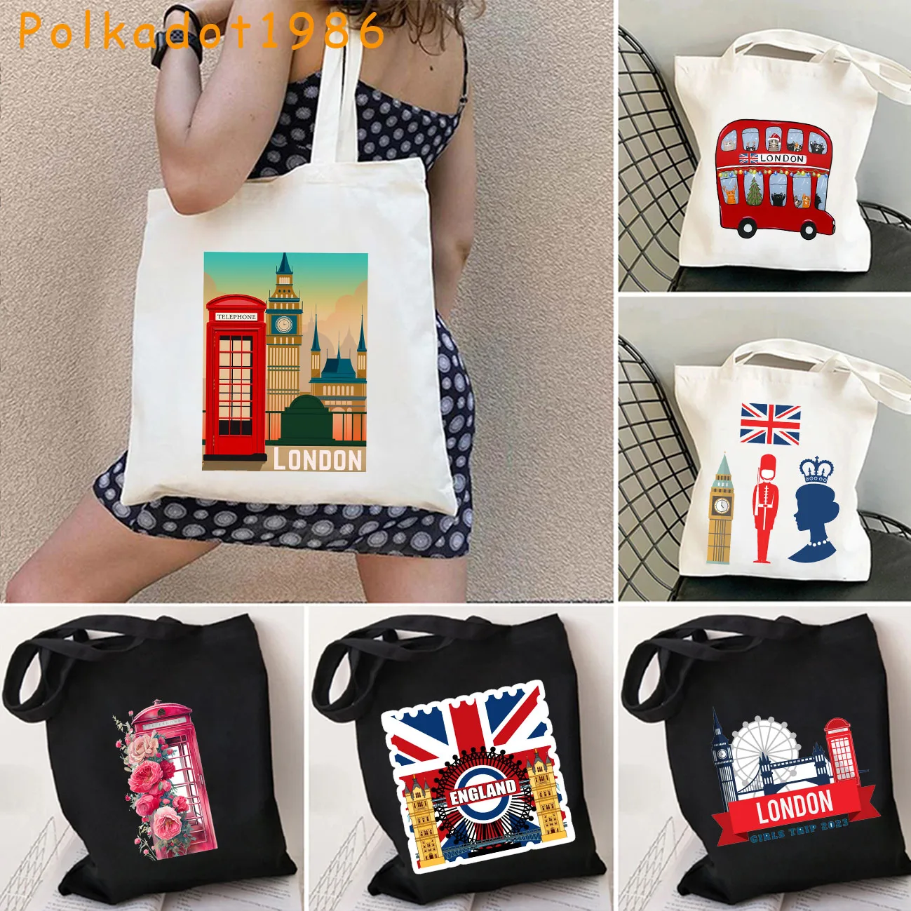 England Flag Map Large Capacity Canvas Tote Cotton Shopping Bag British Style London Landscape Print Women Handbags Shoulder Bag
England Flag Map Large Capacity Canvas Tote Cotton Shopping Bag British Style London Landscape Print Women Handbags Shoulder Bag