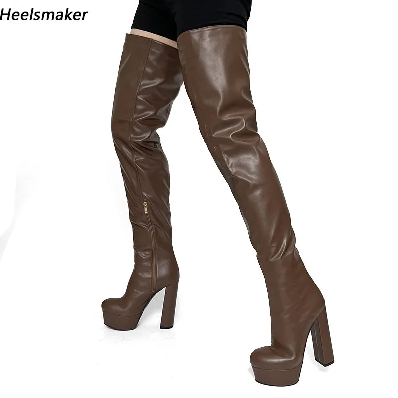 Sukeia High Quality Women Winter Thigh Boots Unisex Chunky Heels Round Toe Pretty Brown Cosplay Shoes Ladies US Size 5-20
Sukeia High Quality Women Winter Thigh Boots Unisex Chunky Heels Round Toe Pretty Brown Cosplay Shoes Ladies US Size 5-20