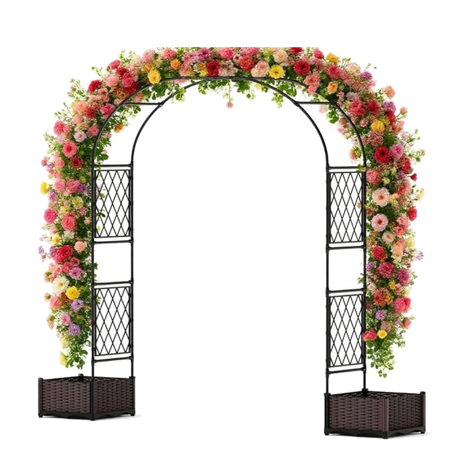 Garden Arbor with Planter Boxes, Metal Arch Trellis for Climbing Plants, Decorative Wedding Arch, Weather-Resistant Outdoor Trellis for Lawn Backyard
Garden Arbor with Planter Boxes, Metal Arch Trellis for Climbing Plants, Decorative Wedding Arch, Weather-Resistant Outdoor Trellis for Lawn Backyard