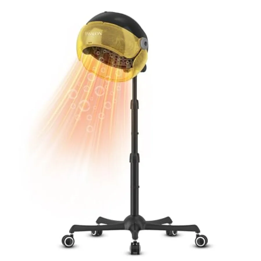 Portable hooded hair dryer for home use, 1875W ionic gold-finished steel hood with wheels, adjustable height sit-under bonnet d
Portable hooded hair dryer for home use, 1875W ionic gold-finished steel hood with wheels, adjustable height sit-under bonnet d