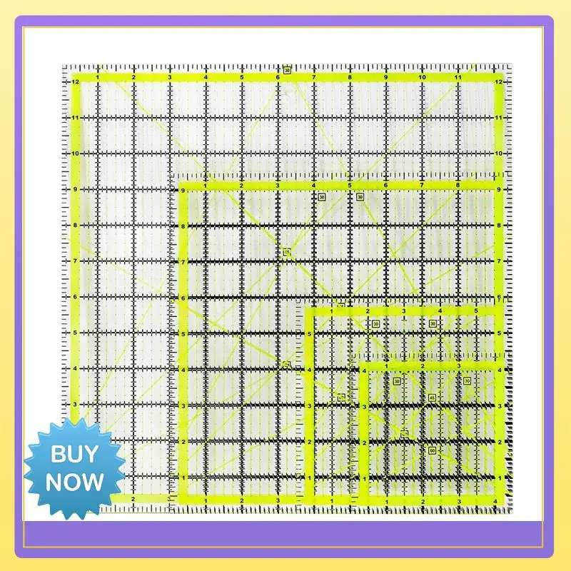 4 Pcs Fabric Cutting Ruler Acrylic Quilters Rulers Clear Mark With Non Slip Rings
4 Pcs Fabric Cutting Ruler Acrylic Quilters Rulers Clear Mark With Non Slip Rings
