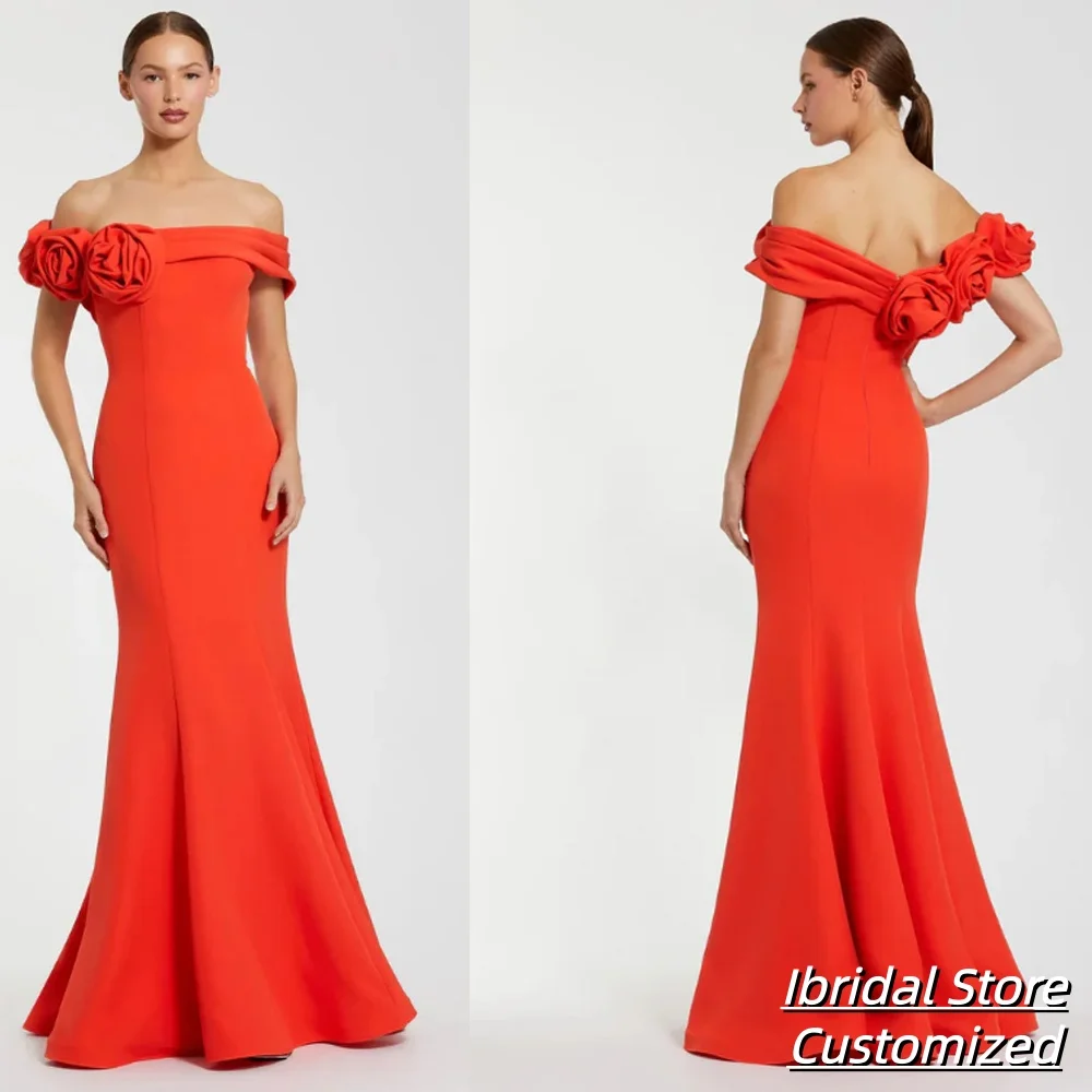 Customized Elegant Prom Dresses Mermaid Off the Shoulder Flowers Formal Evening Gown Long Trumpet Sleeveless Party Dress
Customized Elegant Prom Dresses Mermaid Off the Shoulder Flowers Formal Evening Gown Long Trumpet Sleeveless Party Dress