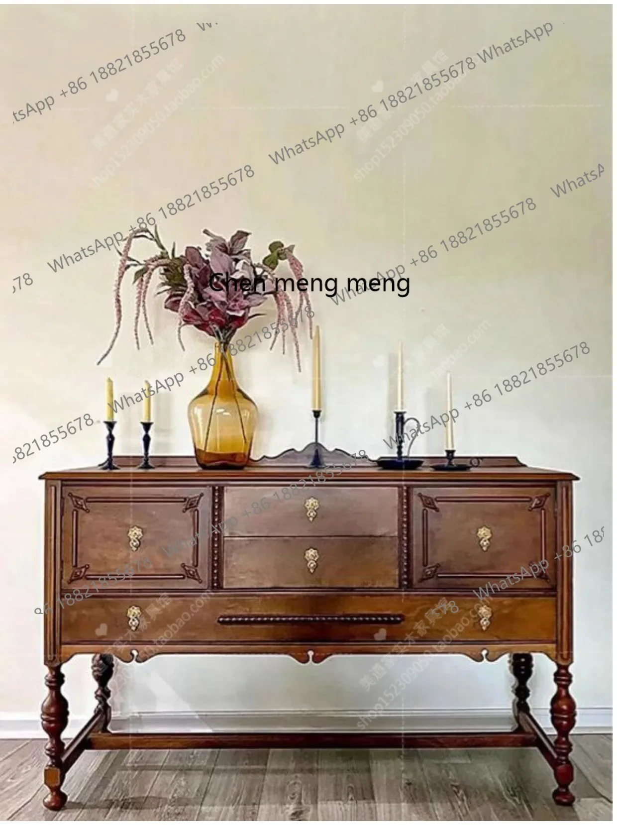 Solid Wood Entryway Cabinet Living Room Partition Small Apartment Storage Cabinet French Vintage Sideboard Customizable
Solid Wood Entryway Cabinet Living Room Partition Small Apartment Storage Cabinet French Vintage Sideboard Customizable