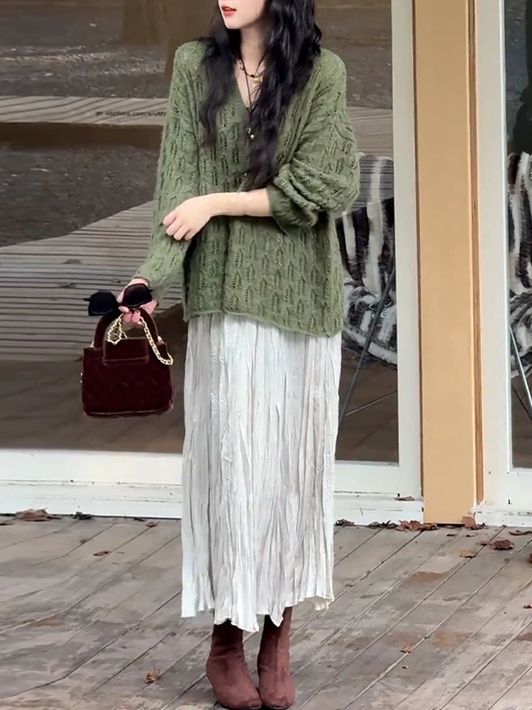 Loose Knitted Sweater And High Waist Skirt Faion Set Casual Sle Breathable Comfortable V-Ne Button Closure Autumn ...
Loose Knitted Sweater And High Waist Skirt Faion Set Casual Sle Breathable Comfortable V-Ne Button Closure Autumn ...