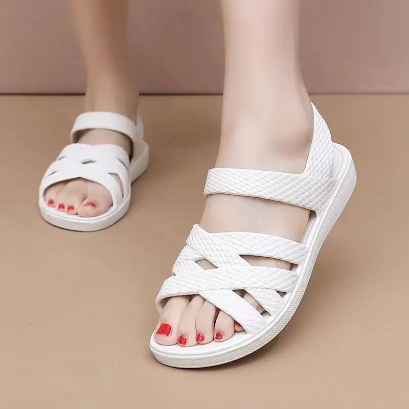 Women Flat sole Hollow Out One Word Sandals Summer New Soft sole Non Slip Slip On Outdoor Beach Sandals Light Elderly Sandals
Women Flat sole Hollow Out One Word Sandals Summer New Soft sole Non Slip Slip On Outdoor Beach Sandals Light Elderly Sandals