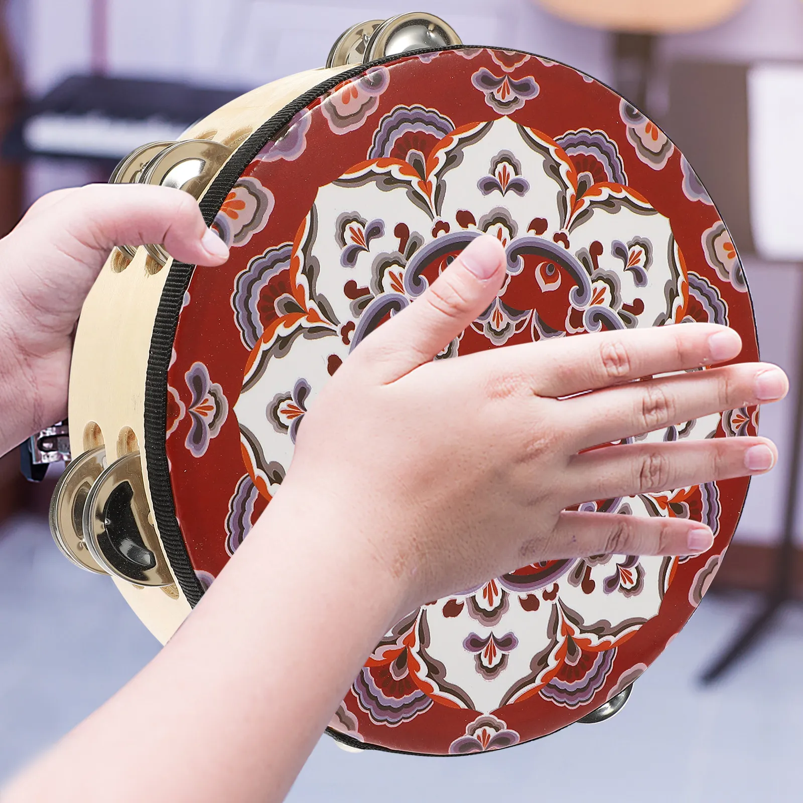 Mini 8 Inch Tambourine for Handheld Percussion Drum Musical Instrument Perfect Birthday Party Favor Gift
Mini 8 Inch Tambourine for Handheld Percussion Drum Musical Instrument Perfect Birthday Party Favor Gift