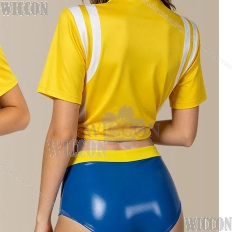 Goals Idol Stage Cheerleading Uniform Yellow T Shirt Blue Mini Shorts Sportswear Football Baby Cosplay Festival Fancy Comic Con
Goals Idol Stage Cheerleading Uniform Yellow T Shirt Blue Mini Shorts Sportswear Football Baby Cosplay Festival Fancy Comic Con