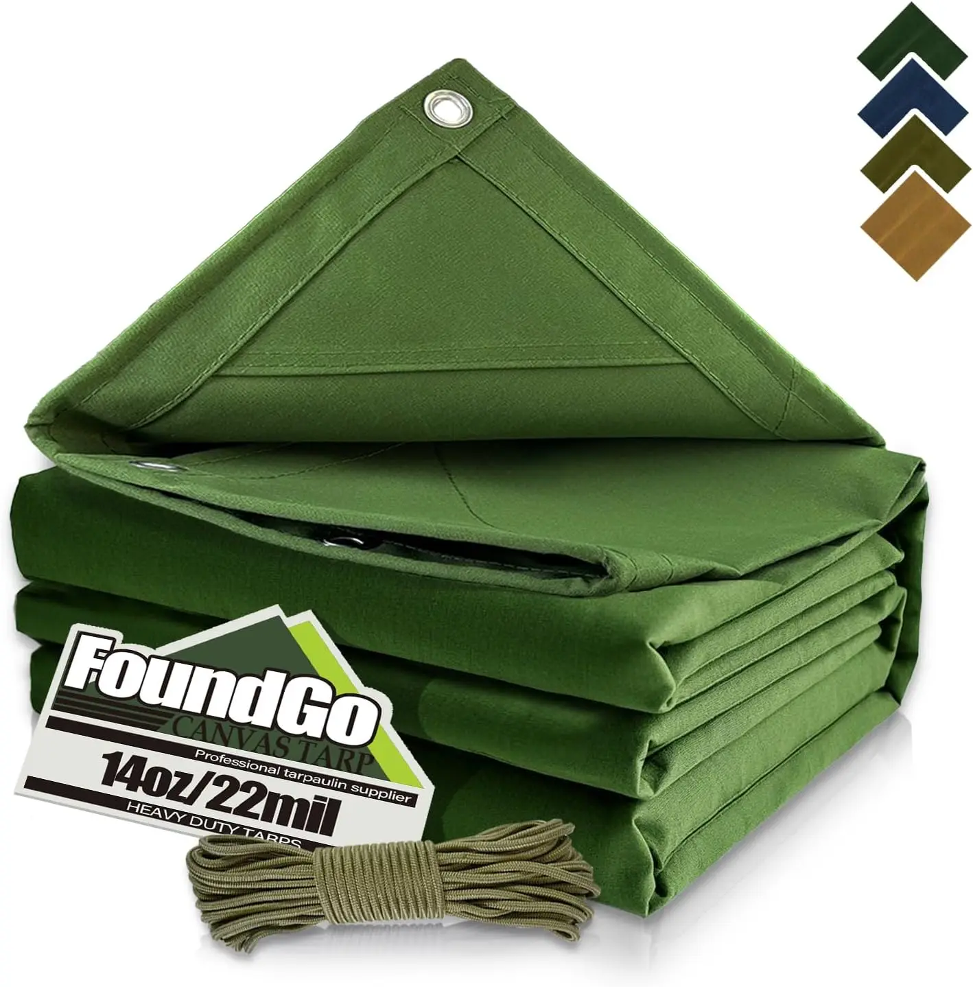 Heavy Duty Canvas Tarp 10x12ft - Waterproof, UV Resistant, 22 Mil, 14 oz, with Ropes & Grommets for Car, Roof, Boat, Camping, Canopy, Woodpile
Heavy Duty Canvas Tarp 10x12ft - Waterproof, UV Resistant, 22 Mil, 14 oz, with Ropes & Grommets for Car, Roof, Boat, Camping, Canopy, Woodpile