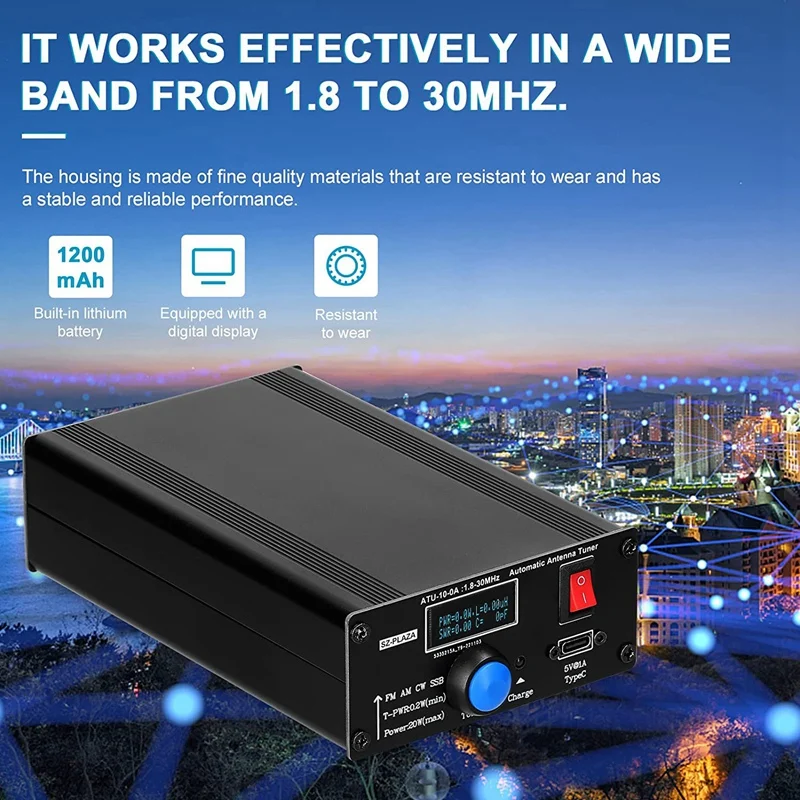 ATU-10-0A Shortwave Automatic Antenna Tuner 20W 1.8-30MHz Shortwave Po Hot Sale aves Meter
ATU-10-0A Shortwave Automatic Antenna Tuner 20W 1.8-30MHz Shortwave Po Hot Sale aves Meter