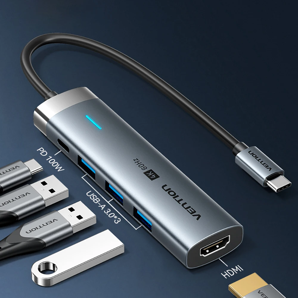 5-in-1 Docking Station USB C Hubs for Macbook Pro iPad M2,Type C 3.1 to HDMI 4K60Hz PD 100W Adapter 5Gbps USB 3.0 Hub Splitter
5-in-1 Docking Station USB C Hubs for Macbook Pro iPad M2,Type C 3.1 to HDMI 4K60Hz PD 100W Adapter 5Gbps USB 3.0 Hub Splitter