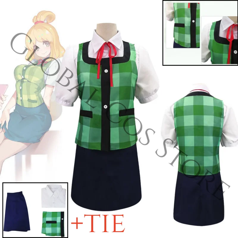 Anime Isabelle Cosplay Costume Animal Crossing: New Horizons Cos Suit Casual Uniform Style Outfit Plaid Vest Skirt Set for Party
Anime Isabelle Cosplay Costume Animal Crossing: New Horizons Cos Suit Casual Uniform Style Outfit Plaid Vest Skirt Set for Party