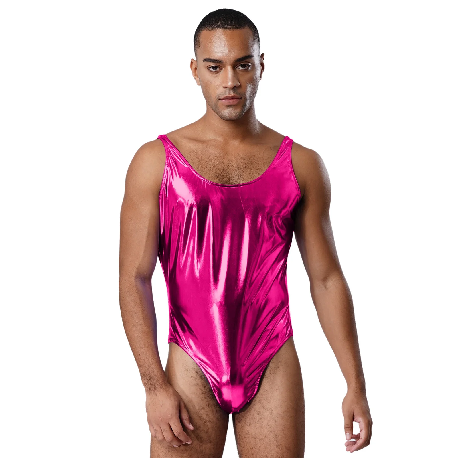 Men Metallic Shiny Unitard Rave Party Costume Long Sleeves Slim Fit Bodysuit One Piece Clubwear Artistic Gymnastics Leotard
Men Metallic Shiny Unitard Rave Party Costume Long Sleeves Slim Fit Bodysuit One Piece Clubwear Artistic Gymnastics Leotard