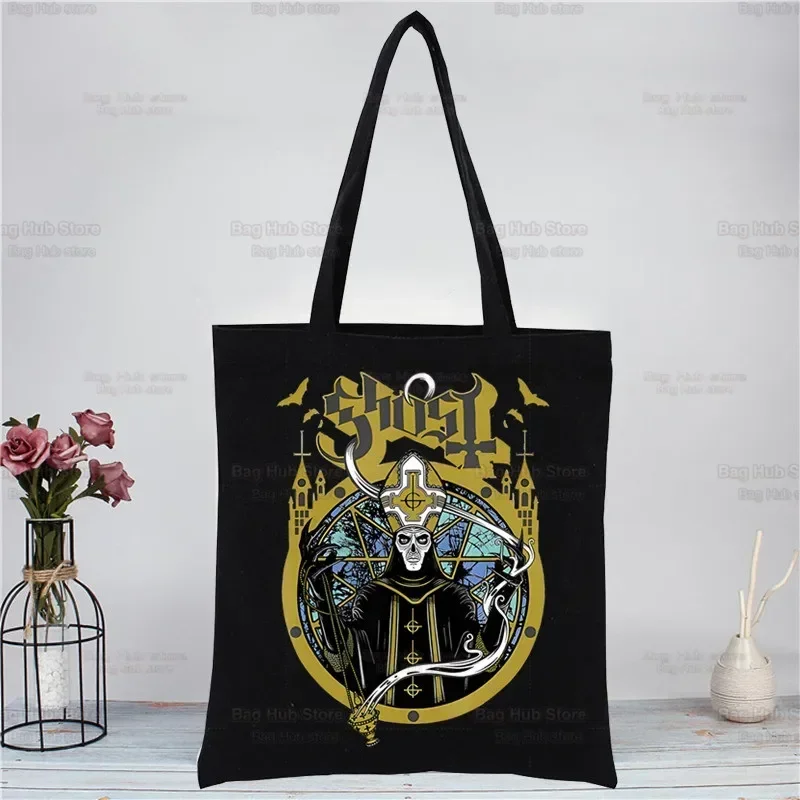 Ghost Band Heavy Metal Music Shopping Bags Tote Bag Eco Shopper Bag Canvas Shoulder Bag Large Handbag Men Women Sundries Bags
Ghost Band Heavy Metal Music Shopping Bags Tote Bag Eco Shopper Bag Canvas Shoulder Bag Large Handbag Men Women Sundries Bags