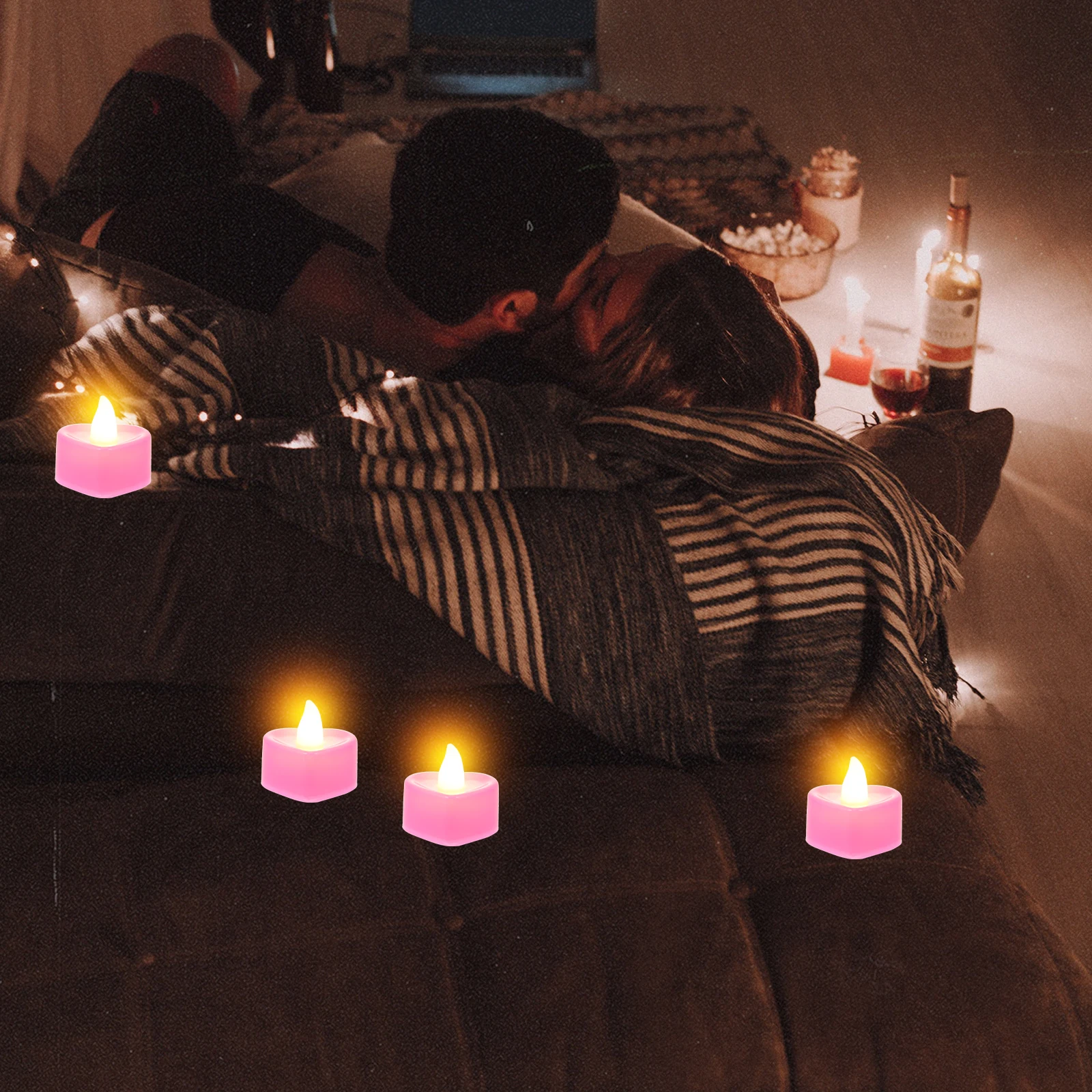 24 Pcs Heart Shaped Electric C Light Romantic LED Flameless Wax Powered Plastic nament Desktop Decor Small Size Safe
24 Pcs Heart Shaped Electric C Light Romantic LED Flameless Wax Powered Plastic nament Desktop Decor Small Size Safe