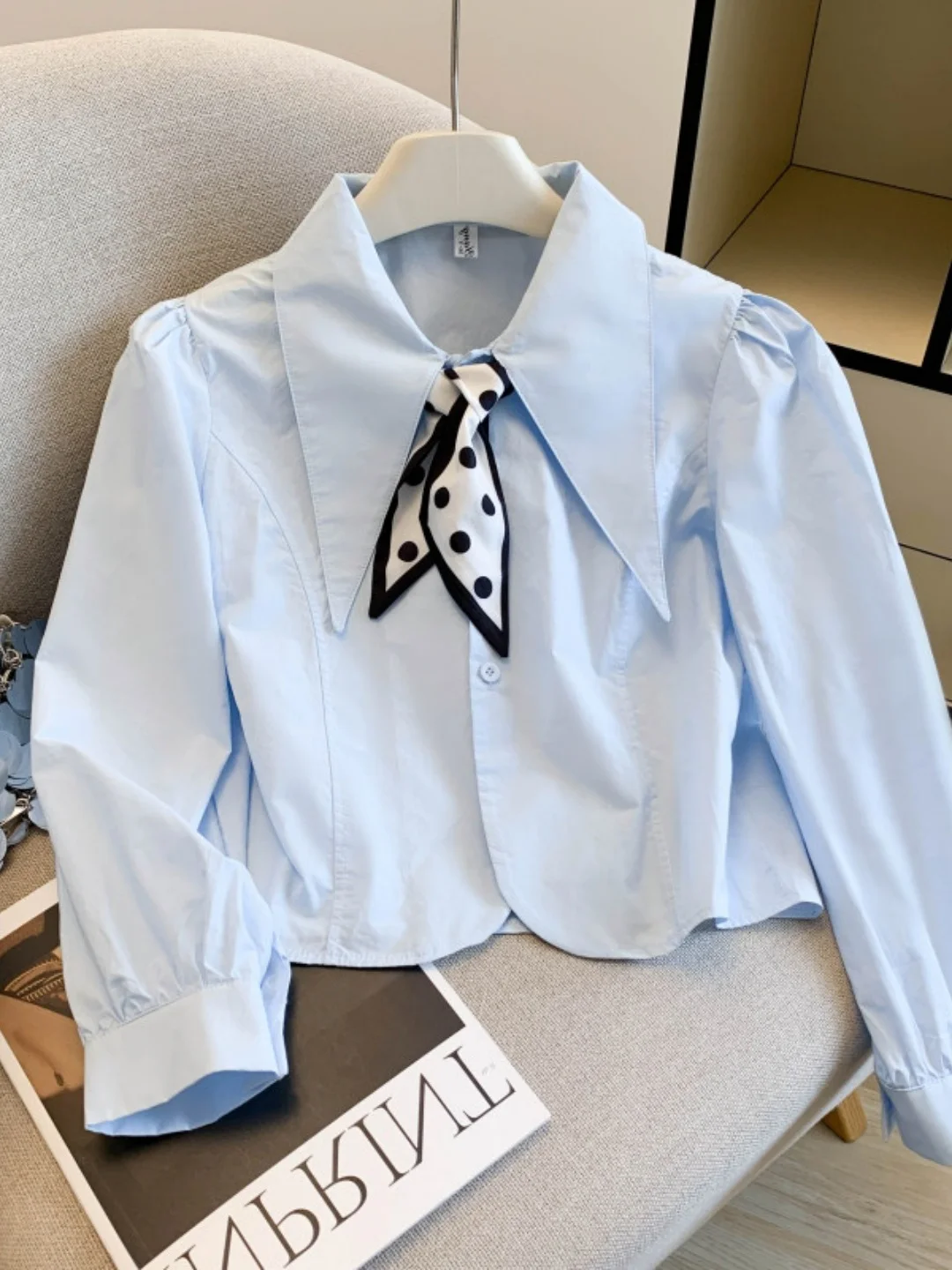 Korean Style Polka Dot Neck Shirt Women's Spring 2026 Short Size Slim Cotton Casual Fashion Easy Wear Girl's Top
Korean Style Polka Dot Neck Shirt Women's Spring 2026 Short Size Slim Cotton Casual Fashion Easy Wear Girl's Top