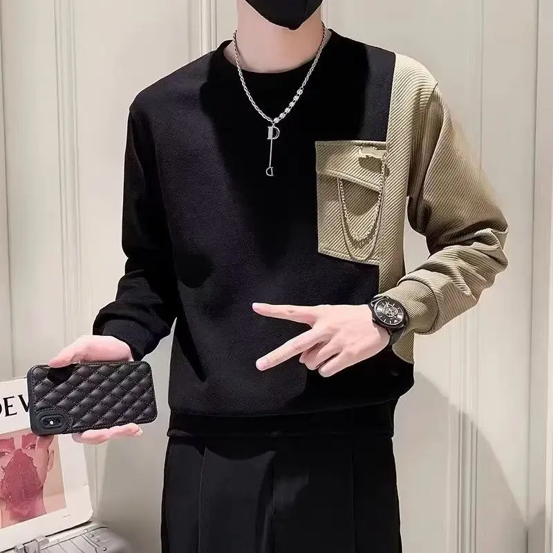 Trendy and High-end Patchwork Sweatshirt Long-sleeved Handsome Loose and Casual Men's Top
Trendy and High-end Patchwork Sweatshirt Long-sleeved Handsome Loose and Casual Men's Top