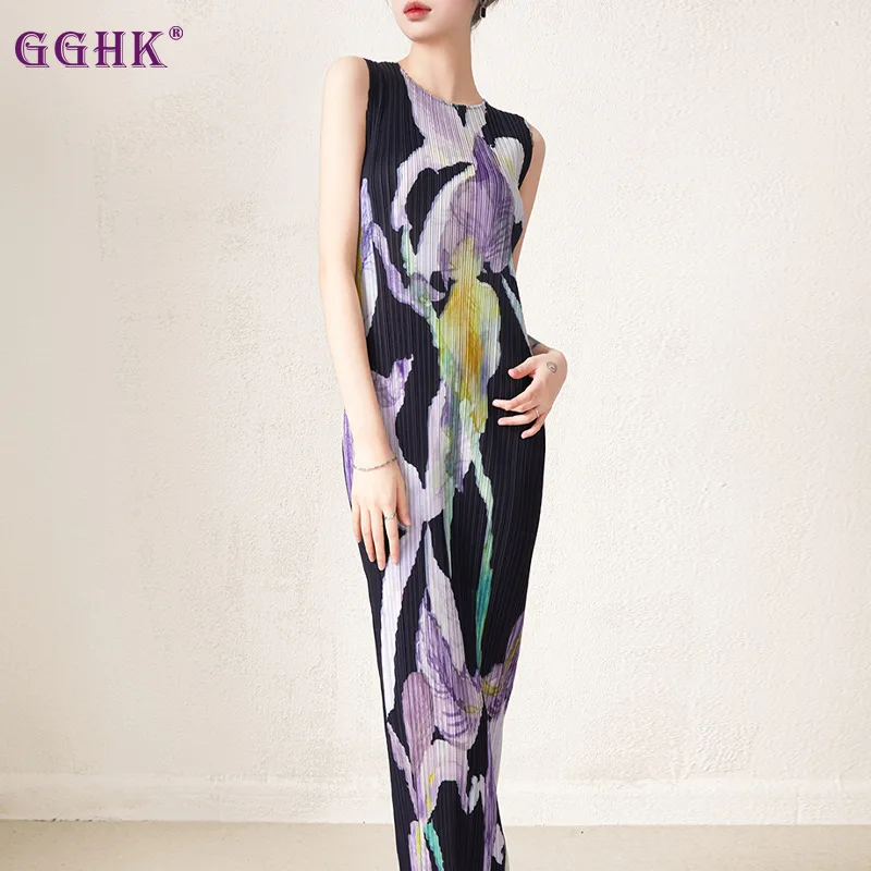 Женское платье без рукавов GGHK Miyake, плиссированное ТРАПЕЦИЕВИДНОЕ ПЛАТЬЕ с круглым вырезом и цифровым принтом, новинка 2023
Женское платье без рукавов GGHK Miyake, плиссированное ТРАПЕЦИЕВИДНОЕ ПЛАТЬЕ с круглым вырезом и цифровым принтом, новинка 2023
