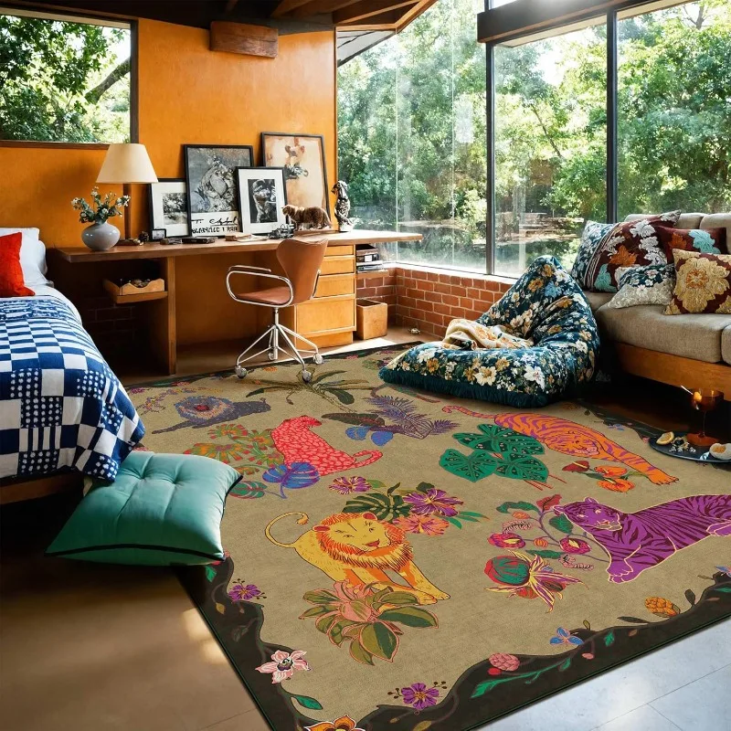 Bohemian Style Animal Floral Living Room Rugs Machine Washable Non-slip Bedroom Carpets Advanced Light Luxury Coffee Table Mats
Bohemian Style Animal Floral Living Room Rugs Machine Washable Non-slip Bedroom Carpets Advanced Light Luxury Coffee Table Mats