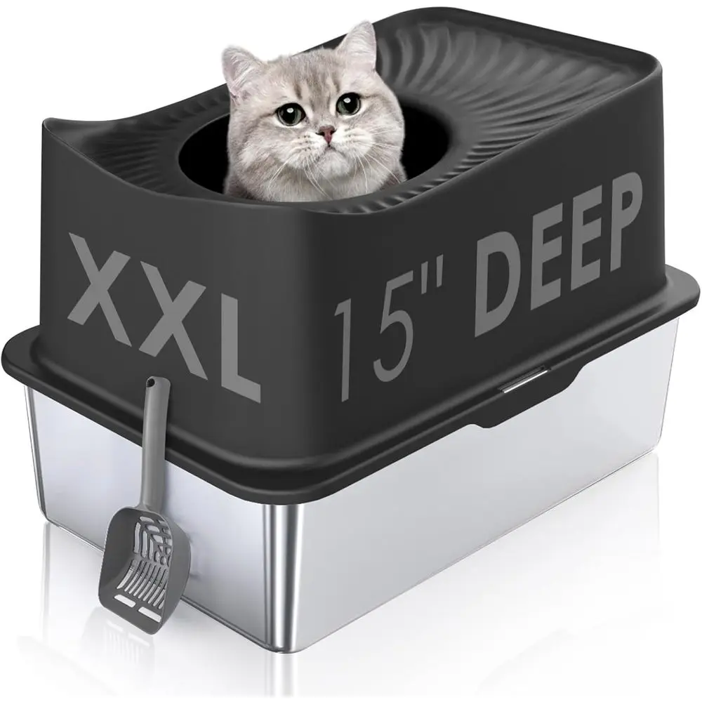 Extra Large Stainless Steel Enclosed Litter Box with Lid, High-Sided for Cats, Easy Clean, Odor-Resistant and Rust-Free
Extra Large Stainless Steel Enclosed Litter Box with Lid, High-Sided for Cats, Easy Clean, Odor-Resistant and Rust-Free