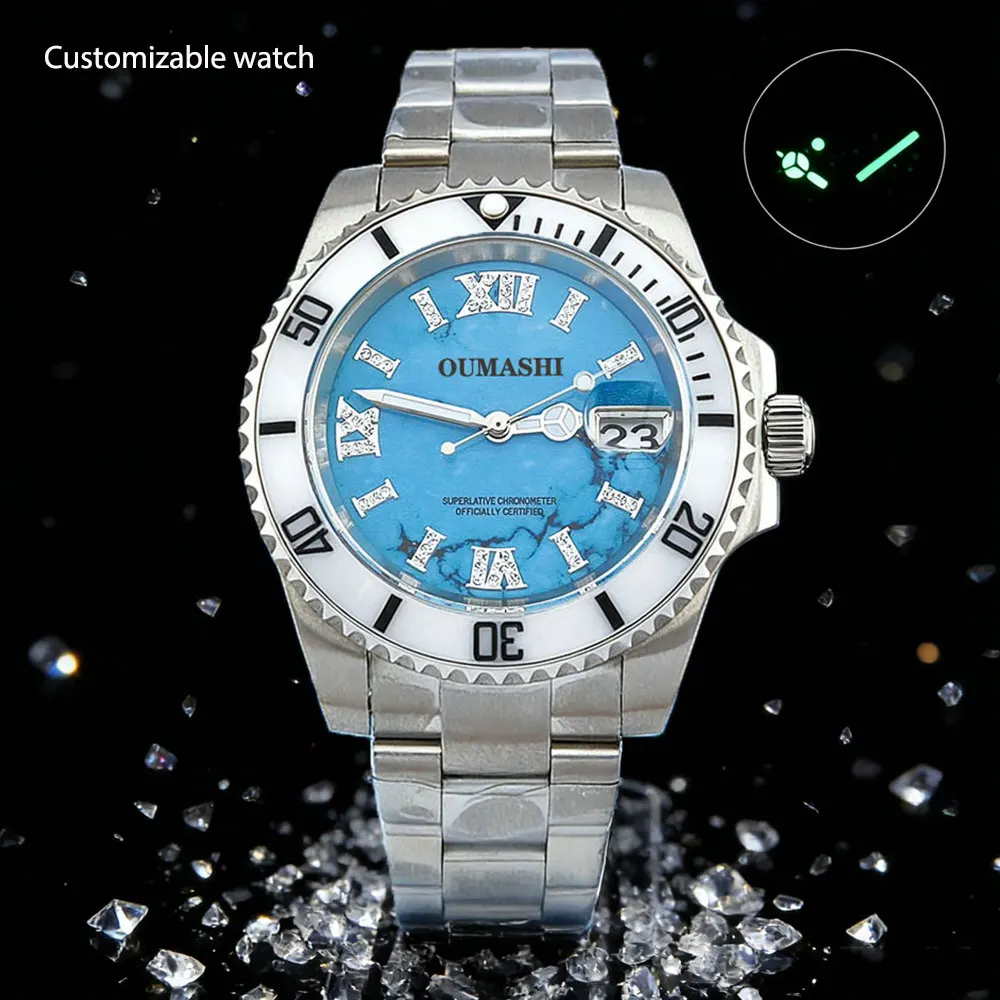 41.5mm Men's Custom Watch China NH35 Automatic Mechanical Movement Diving Men's Watch Sapphire Glass Customizable Logo
41.5mm Men's Custom Watch China NH35 Automatic Mechanical Movement Diving Men's Watch Sapphire Glass Customizable Logo