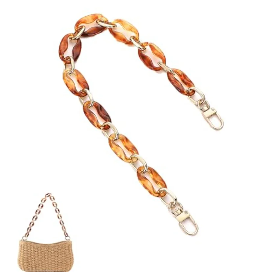 Purse Chain Strap Replacement 16 Inch Acrylic Resin Flat Chain Purse Bag Handles Shoulder Straps for Women's Tote Crossbody Bag
Purse Chain Strap Replacement 16 Inch Acrylic Resin Flat Chain Purse Bag Handles Shoulder Straps for Women's Tote Crossbody Bag