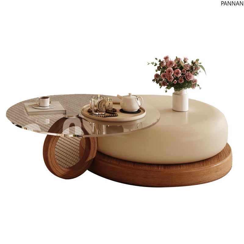 Living room household small apartment round Japanese medieval high-end simple log tea table
Living room household small apartment round Japanese medieval high-end simple log tea table