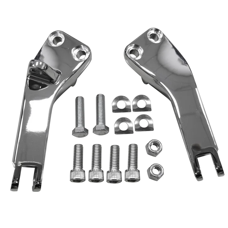 Chrome Passenger Foot Peg Mount Bracket Kit For Dyna Super & Wide Glide 06-17
Chrome Passenger Foot Peg Mount Bracket Kit For Dyna Super & Wide Glide 06-17