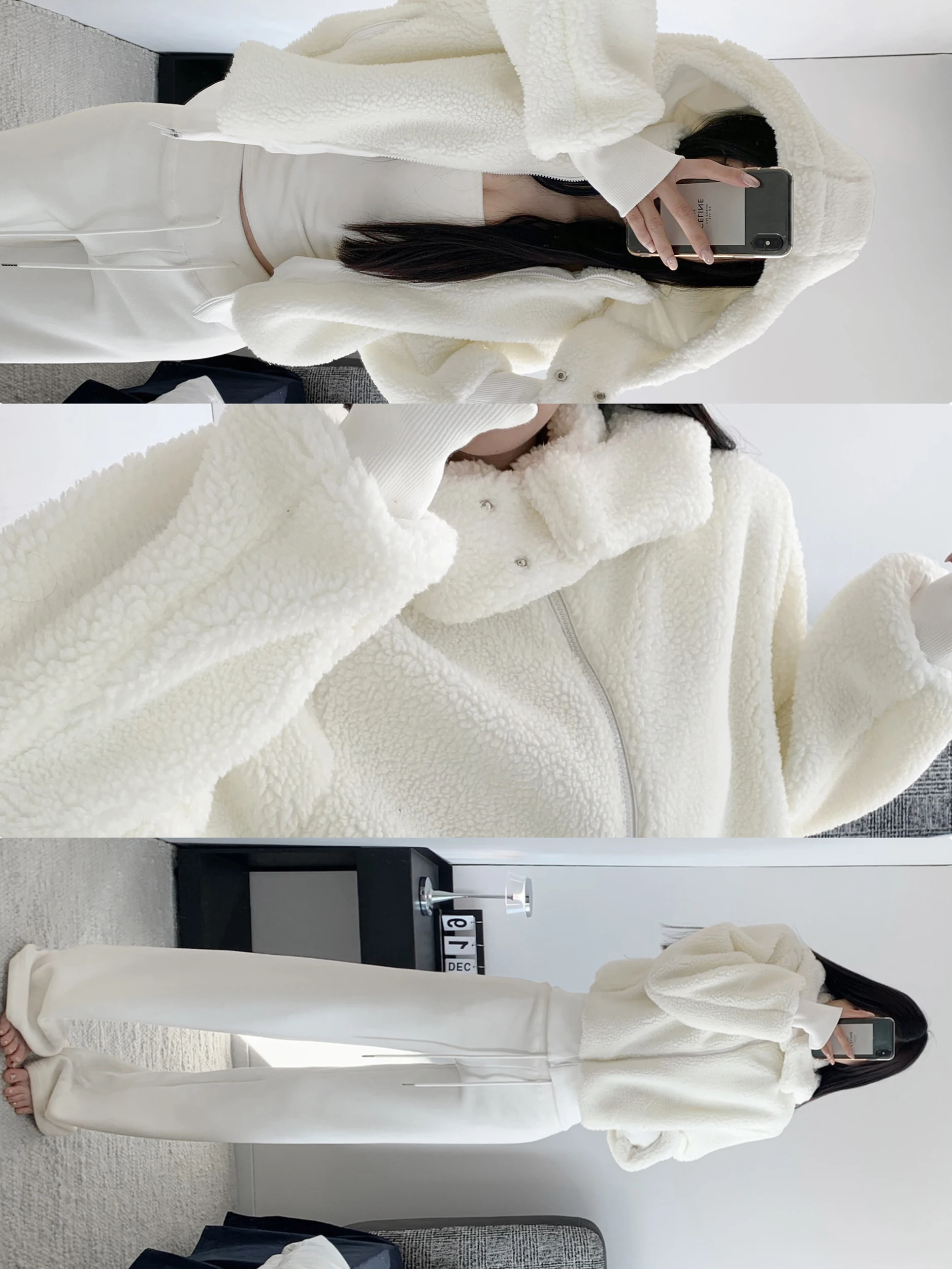Thiened Winter Hooded Zipper Cardigan ort Casual Lamb Velvet Women's Outerwear Warm Leisure Long Sve ort Length
Thiened Winter Hooded Zipper Cardigan ort Casual Lamb Velvet Women's Outerwear Warm Leisure Long Sve ort Length