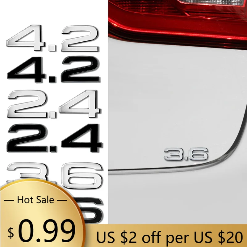Hub Caps 3D ABS 2.4 3.6 4.2 Badge Car Rear Trunk Tail Emblem Sticker For Audi A3 8P S3 8V A4 B8 B6 A6 C6 C7 A5 Q3 Q5 Q7 TT A1 A2
Hub Caps 3D ABS 2.4 3.6 4.2 Badge Car Rear Trunk Tail Emblem Sticker For Audi A3 8P S3 8V A4 B8 B6 A6 C6 C7 A5 Q3 Q5 Q7 TT A1 A2