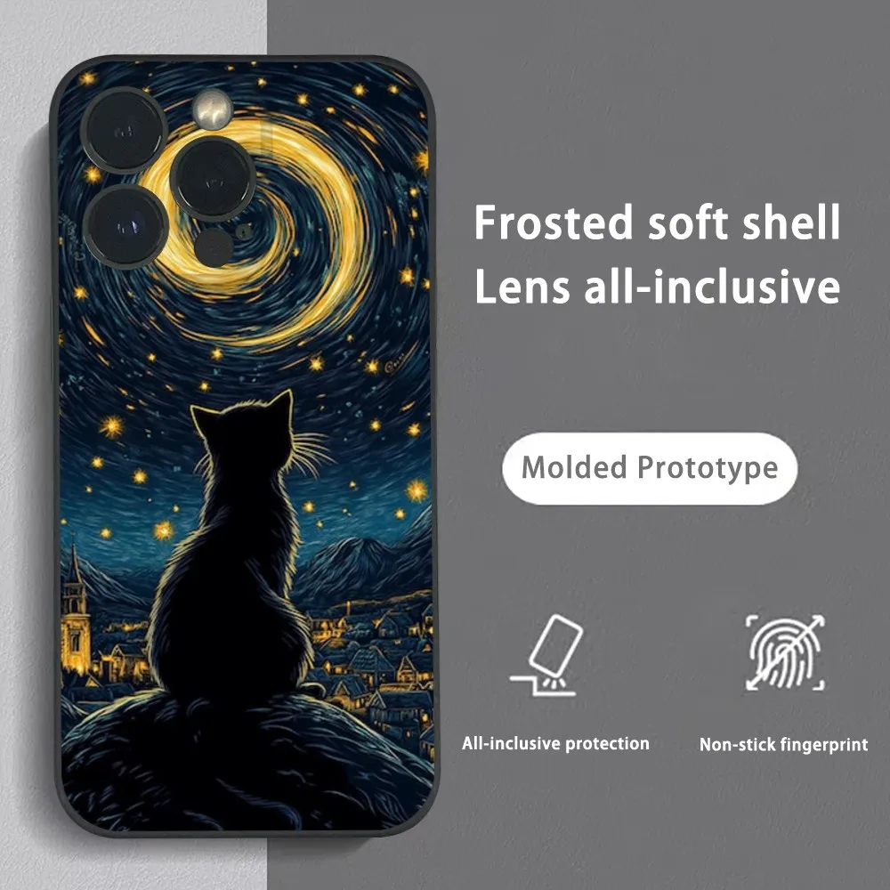 Kawaii Van Gogh Starry Sky Cat Phone Case For IPhone 16 15 14 13 12 11 Pro Max Plus Mini Frosted Soft Shell Funda
Kawaii Van Gogh Starry Sky Cat Phone Case For IPhone 16 15 14 13 12 11 Pro Max Plus Mini Frosted Soft Shell Funda