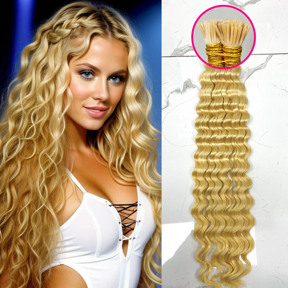 613 Deep Wave I Tip Hair Extensions Cabello Humano 100 Natural K Tip Bundles 1g/1strand Keratin Wavy Ktip Original Braiding Hair
613 Deep Wave I Tip Hair Extensions Cabello Humano 100 Natural K Tip Bundles 1g/1strand Keratin Wavy Ktip Original Braiding Hair