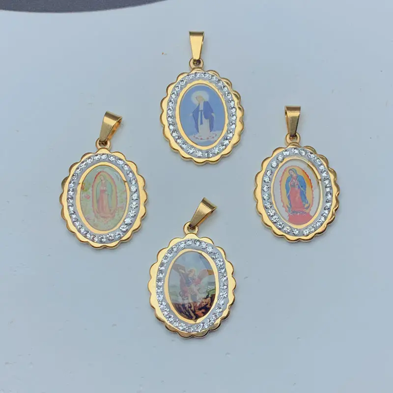 Religious Portrait Holy Virgin Mary Guadalupe Pendants Charm Stainless Steel Enamel For Jewelry Making Necklace Accessories
Religious Portrait Holy Virgin Mary Guadalupe Pendants Charm Stainless Steel Enamel For Jewelry Making Necklace Accessories