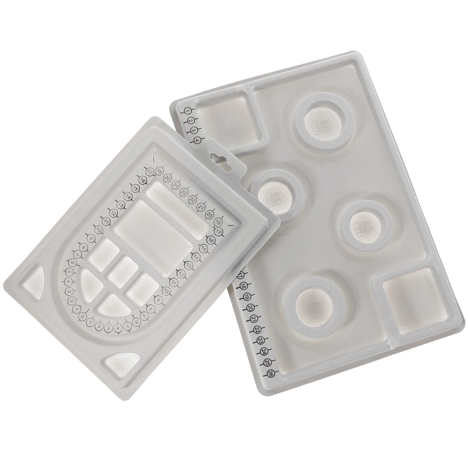 2pcs Beading Tray Measuring Disc 18 Compartments 6 Slots Jewelry Tools Board for DIY Necklace Bracelet Design Accessories
2pcs Beading Tray Measuring Disc 18 Compartments 6 Slots Jewelry Tools Board for DIY Necklace Bracelet Design Accessories