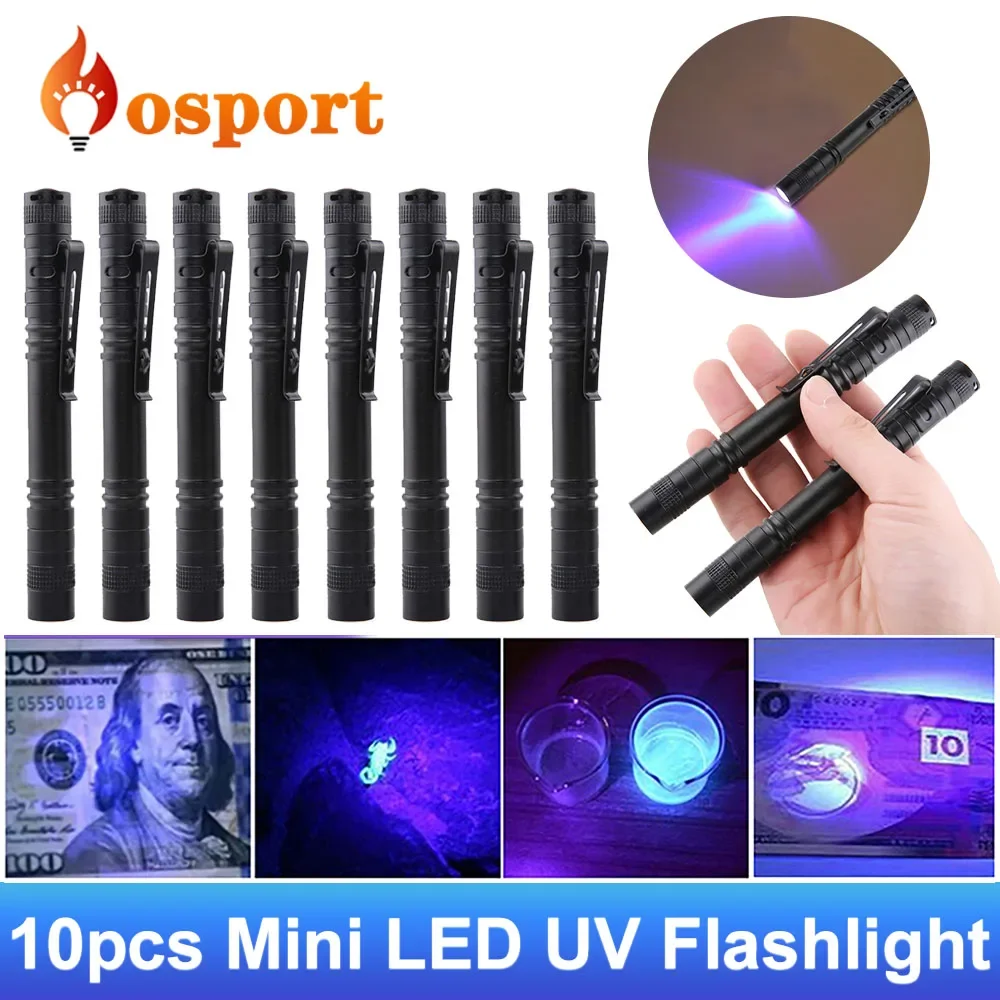 Mini LED UV Flashlight 3W Ultraviolet Torch Pocket Penlight Banknote Fluorescent Pet Urine Stains Detector Pen Lamp IPX4
Mini LED UV Flashlight 3W Ultraviolet Torch Pocket Penlight Banknote Fluorescent Pet Urine Stains Detector Pen Lamp IPX4