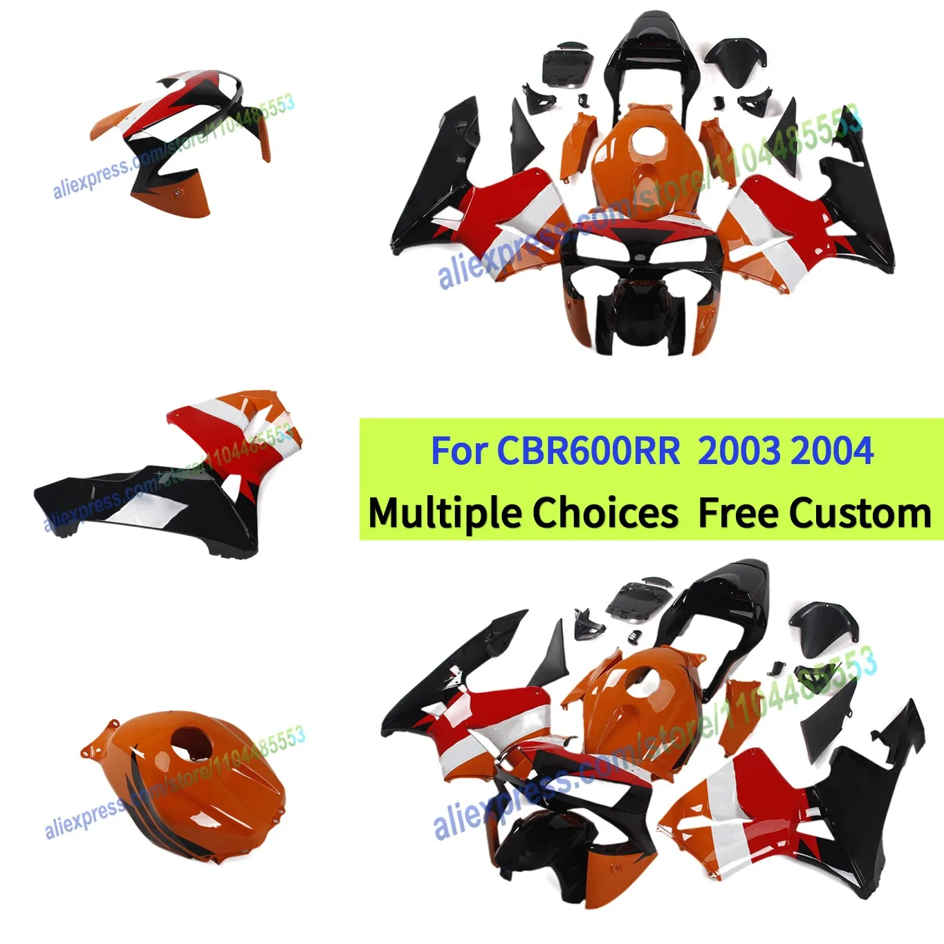 For Honda CBR600RR 2003-2004 Custom Fairing | Repsol Edition Bodykit | Orange white red black
For Honda CBR600RR 2003-2004 Custom Fairing | Repsol Edition Bodykit | Orange white red black