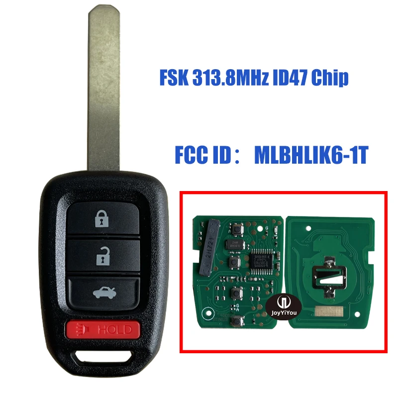 FCC: MLBHLIK-1T /1TA For Honda City XRV CIVIC ACCORD CRV HRV Fit Jazz Remote Key 313.8/433MHZ ID:47CHIP
FCC: MLBHLIK-1T /1TA For Honda City XRV CIVIC ACCORD CRV HRV Fit Jazz Remote Key 313.8/433MHZ ID:47CHIP