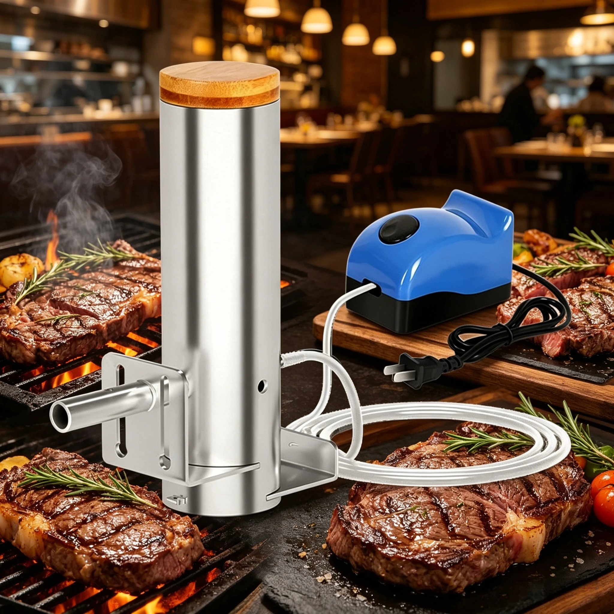 Electric Wood Chip Smoke Box Portable Stove Smoker Barbecue Grill for Sausage Cured Meat Smoking Making
Electric Wood Chip Smoke Box Portable Stove Smoker Barbecue Grill for Sausage Cured Meat Smoking Making