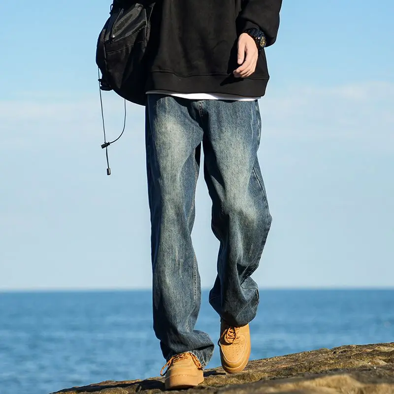 Wide Leg Jeans Men Baggy Pants Spring Straight Cut Loose Retro Blue Denim Pants Streetwear Fashion Pockets Vintage Man Clothes
Wide Leg Jeans Men Baggy Pants Spring Straight Cut Loose Retro Blue Denim Pants Streetwear Fashion Pockets Vintage Man Clothes
