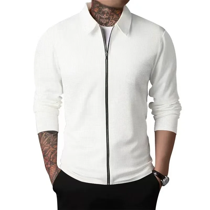 2023 Men's Solid Color Versatile Loose Size Cardigan Spring and Autumn Long Sleeve Polo Neck Jacket Casual Zipper Coat
2023 Men's Solid Color Versatile Loose Size Cardigan Spring and Autumn Long Sleeve Polo Neck Jacket Casual Zipper Coat