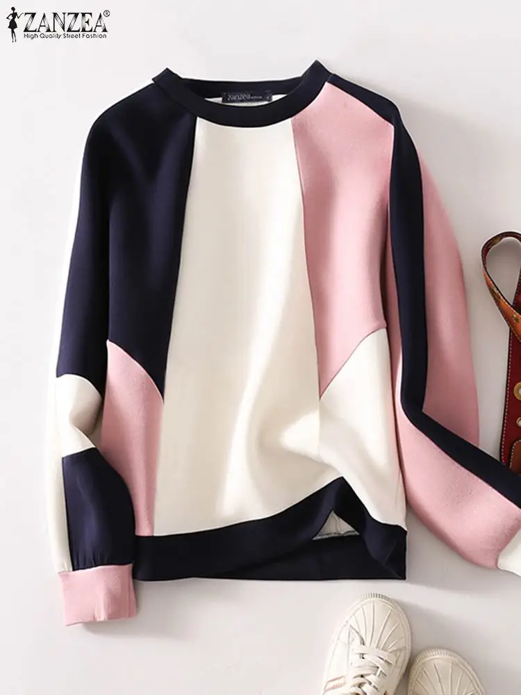 Women Sweatshirts 2024 ZANZEA Autumn Patchwork Hoodies Stylish Long Sleeve O Neck Pullover Fashion OL Work Tops Mujer Streetwear
Women Sweatshirts 2024 ZANZEA Autumn Patchwork Hoodies Stylish Long Sleeve O Neck Pullover Fashion OL Work Tops Mujer Streetwear