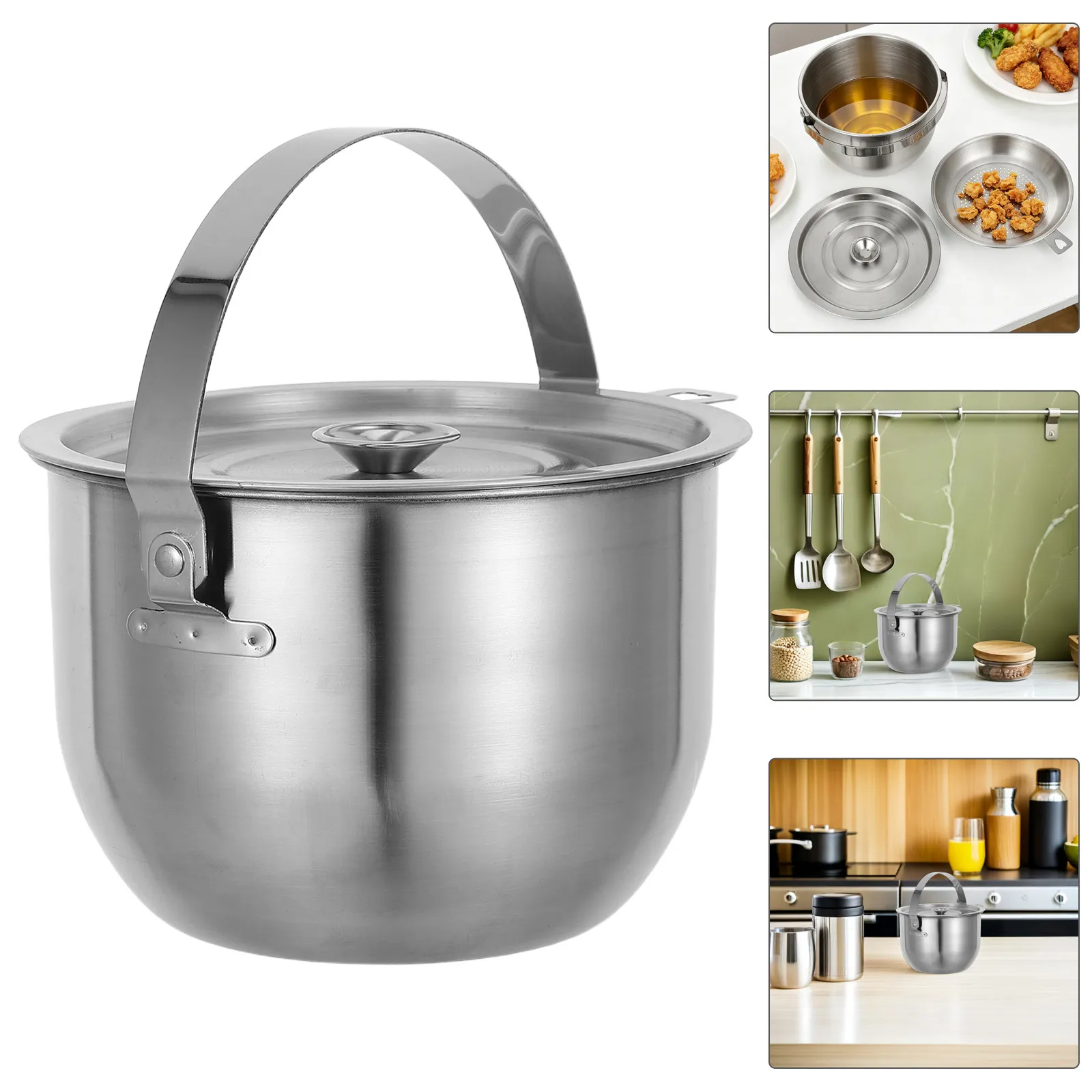 2L Stainless Steel Oil Filter Pot with Dustproof Lid Easy Grip Handle Fine Mesh Strainer for Frying Oil Bacon Fat Lard Storage
2L Stainless Steel Oil Filter Pot with Dustproof Lid Easy Grip Handle Fine Mesh Strainer for Frying Oil Bacon Fat Lard Storage