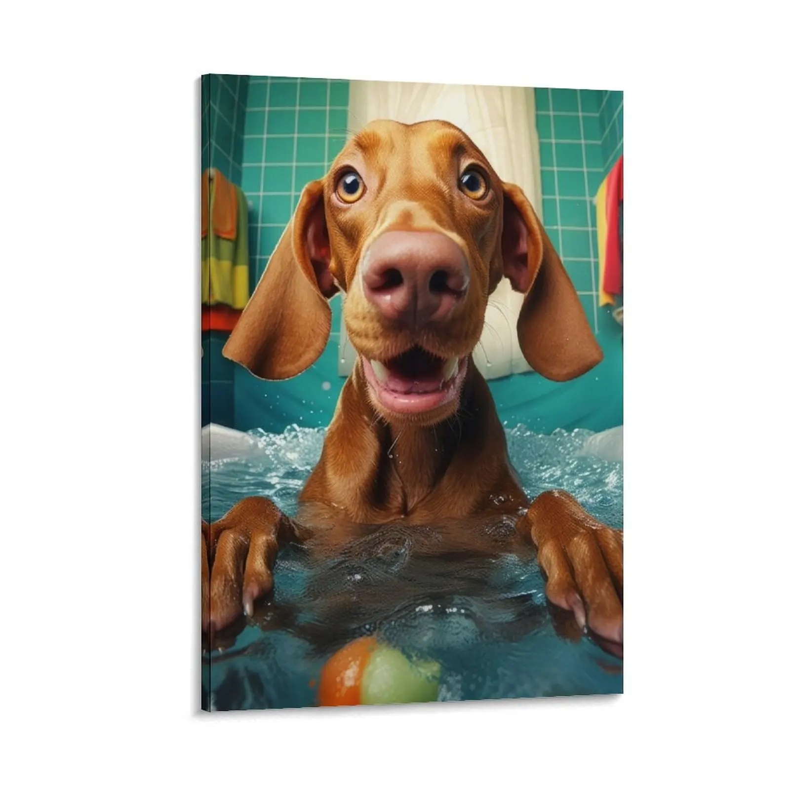 Vizsla in the Bath Tub Funny Bathroom Wall Art Canvas Painting room decorations aesthetic posters room decorations for girls
Vizsla in the Bath Tub Funny Bathroom Wall Art Canvas Painting room decorations aesthetic posters room decorations for girls