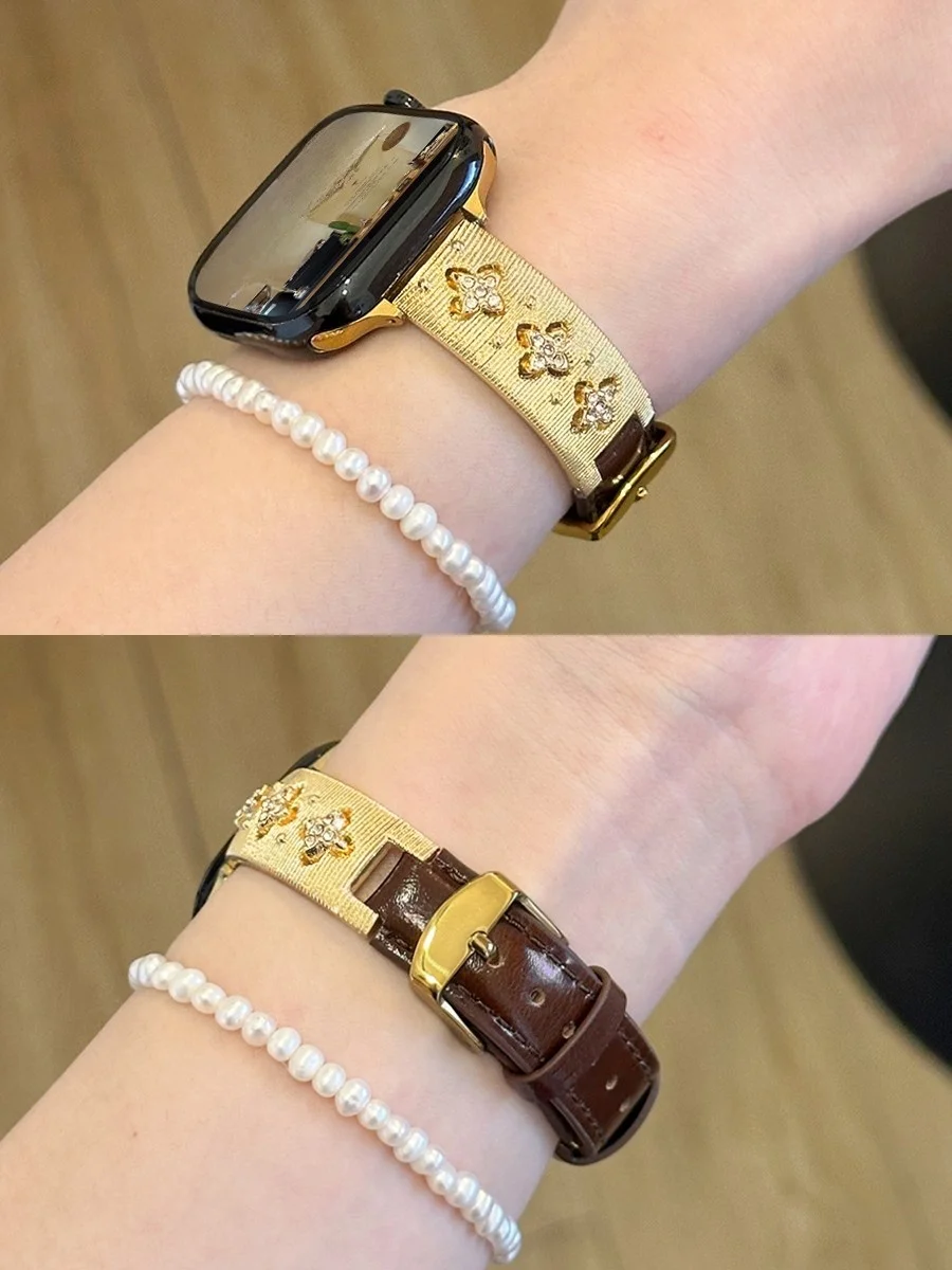 Floral genuine leather compatible iWatch strap 38mm 40mm 41mm 42mm 44mm 45mm 49mm fashionable strap
Floral genuine leather compatible iWatch strap 38mm 40mm 41mm 42mm 44mm 45mm 49mm fashionable strap