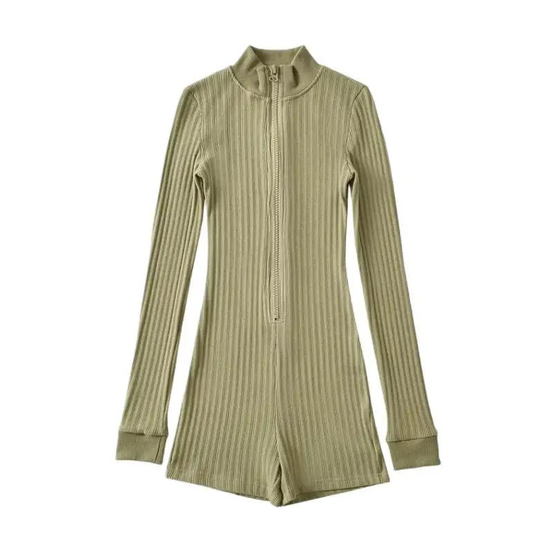 Street Style Stand up Collar Half Zipper Long Sved Jumpsuit High Waist Short Pants Thin Autumn Fashion Women's One-Piece Suit
Street Style Stand up Collar Half Zipper Long Sved Jumpsuit High Waist Short Pants Thin Autumn Fashion Women's One-Piece Suit