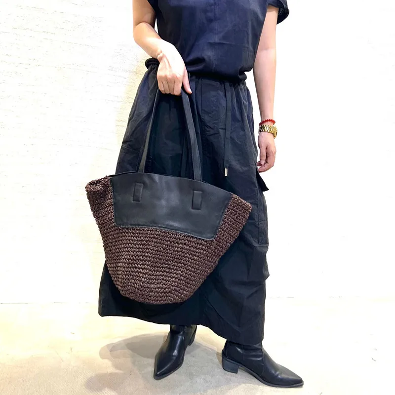 Leather women's Bag Vintage handmade first layer cowhide wax rope woven Tote Shoulder Bag Tote bag Dumpling bag casual
Leather women's Bag Vintage handmade first layer cowhide wax rope woven Tote Shoulder Bag Tote bag Dumpling bag casual
