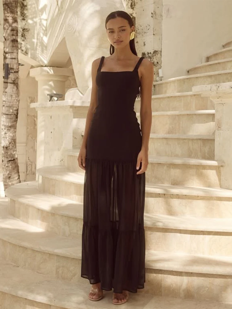 Cutenew Ruffle Patchwork Women Maxi Dress Classic New Pleated Square Neck Sleeveless Sheath Robe Mujer Elegant High Street Wear
Cutenew Ruffle Patchwork Women Maxi Dress Classic New Pleated Square Neck Sleeveless Sheath Robe Mujer Elegant High Street Wear